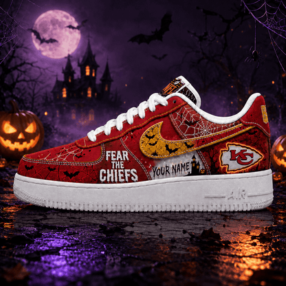[SPECIAL OFFER] NEW CUSTOMIZED NFL01 KCC KANSAS CITY CHIEFS HALLOWEEN AF1 SHOES