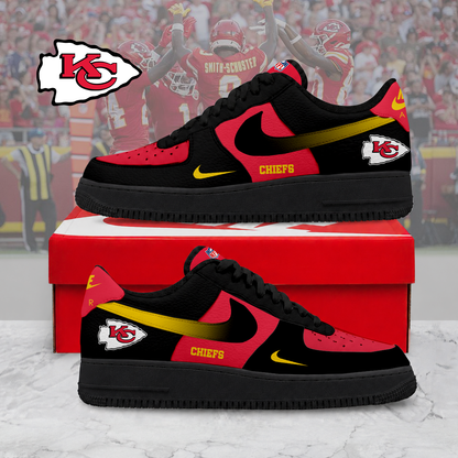 ELITE EDITION - NEW CUSTOMIZED NFL01 KCC KANSAS CITY CHIEFS AF1 SNEAKERS