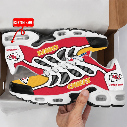 LIMITED EDITION - NEW CUSTOMIZED NFL01 KCC KANSAS CITY CHIEFS AIR MAX PLUS SNEAKERS
