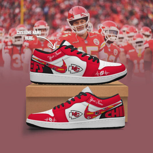[SPECIAL OFFER] NEW CUSTOMIZED NFL01 KCC KANSAS CITY CHIEFS AIR JORDAN LOW SHOES