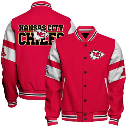 LIMITED EDITION - NEW CUSTOMIZED NFL01 KCC KANSAS CITY CHIEFS SATIN VARSITY & BASEBALL JACKET
