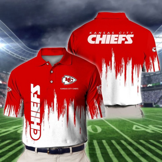 LIMITED EDITION - NEW CUSTOMIZED NFL01 KCC KANSAS CITY CHIEFS POLO SHIRT