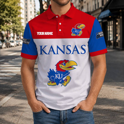 LIMITED EDITION - NEW CUSTOMIZED NCAA MAM01 KSJ KANSAS JAYHAWKS T-SHIRT, POLO SHIRT, ZIP POLO SHIRT, SWEATSHIRT, HOODIE & ZIP HOODIE