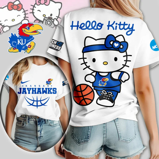 LIMITED EDITION - NEW CUSTOMIZED MAM NCAA01 KSJ KS JAYHAWKS HELLO KITTY T-SHIRT, SWEATSHIRT, HOODIE & ZIP HOODIE
