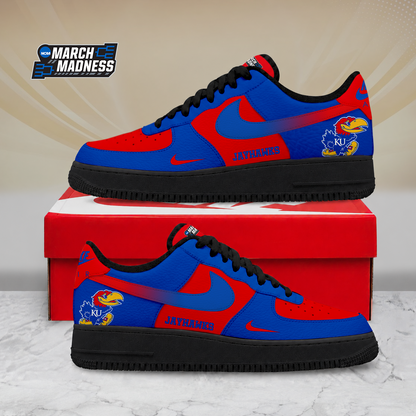 SPECIAL EDITION - NEW CUSTOMIZED NCAA MAM01 KSJ KANSAS JAYHAWKS AF1 SHOES