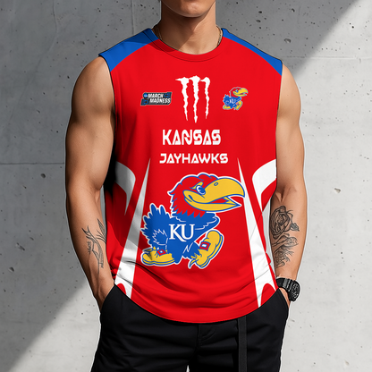 LIMITED DROP - NEW CUSTOMIZED | NCAA MAM01 KSJ KS JAYHAWKS MEN'S GYM SHIRT