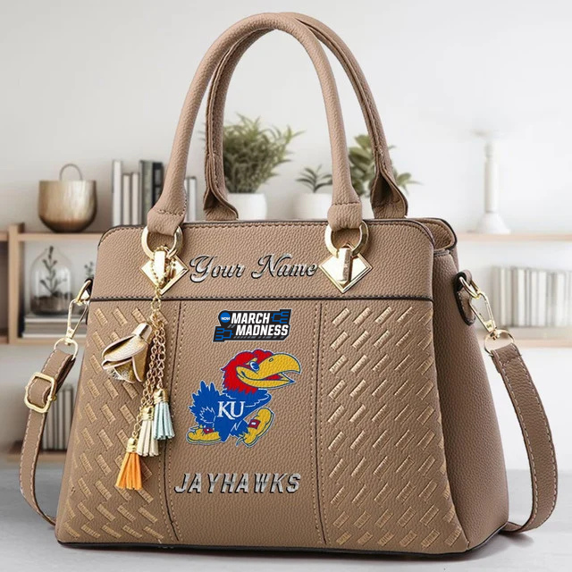 LIMITED EDITION - NEW CUSTOMIZED NCAA MAM01 KSJ KANSAS JAYHAWKS ZIP HANDBAG MULTICOLOR