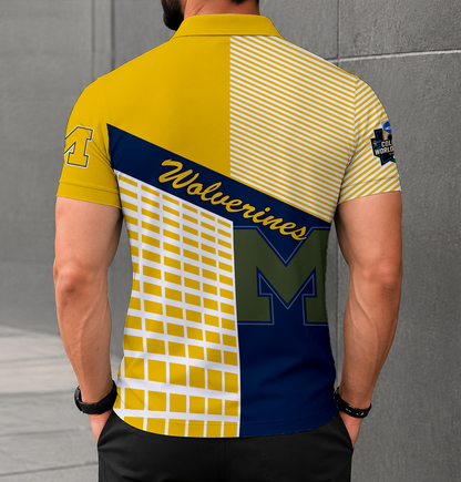 VIRAL EDITION - NEW CUSTOMIZED NCAA CWS01 MIW MICHIGAN WOLVERINES POLO SHIRT