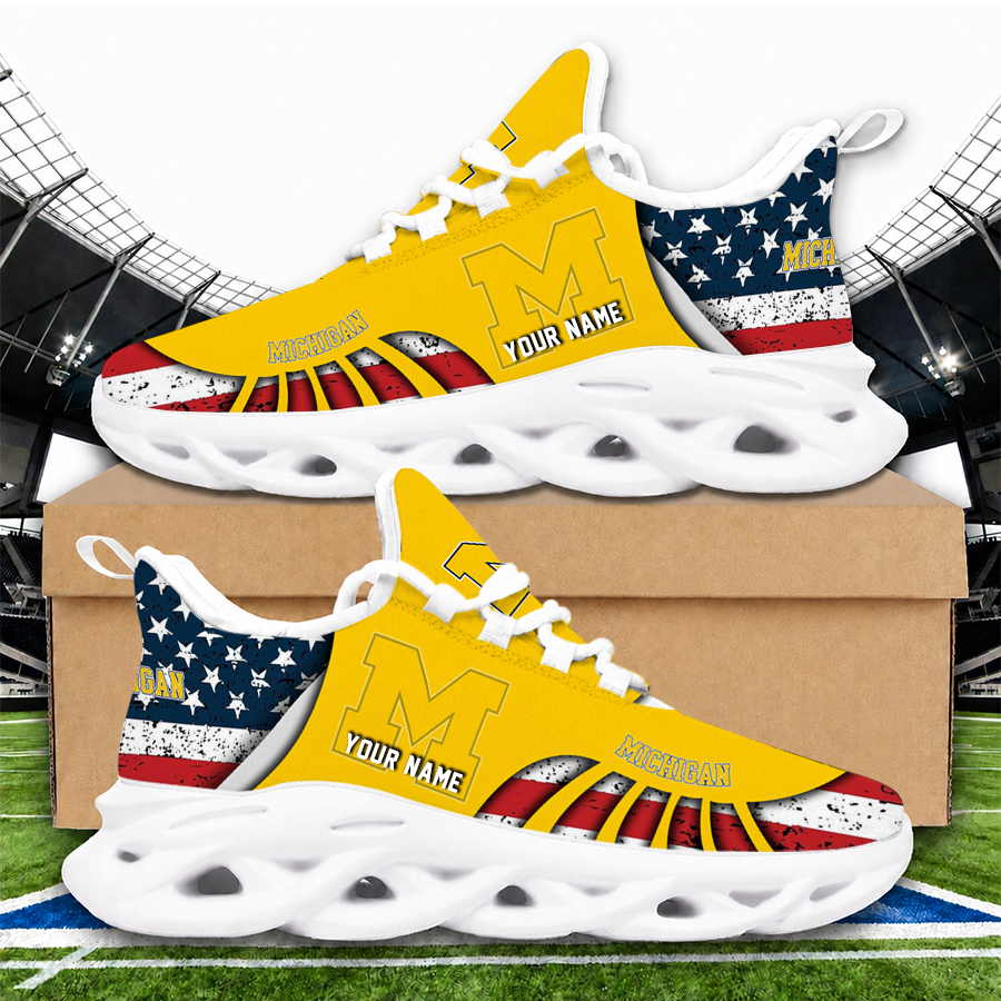 [FAN FAVORITE] NEW CUSTOMIZED NCAA CWS01 MIW MICHIGAN WOLVERINES UNISEX CLUNKY SNEAKERS