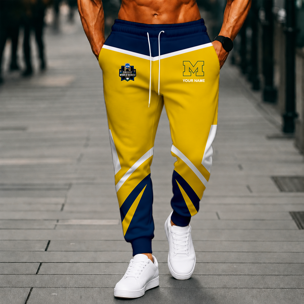 LIMITED EDITION - NEW CUSTOMIZED NCAA CWS01 MIW MICHIGAN WOLVERINES SWEATPANTS