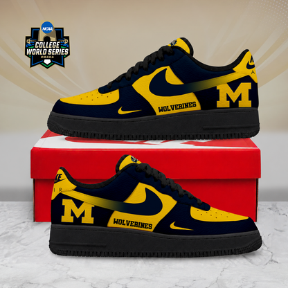 SPECIAL EDITION - NEW CUSTOMIZED NCAA CWS01 MIW MICHIGAN WOLVERINES AF1 SHOES
