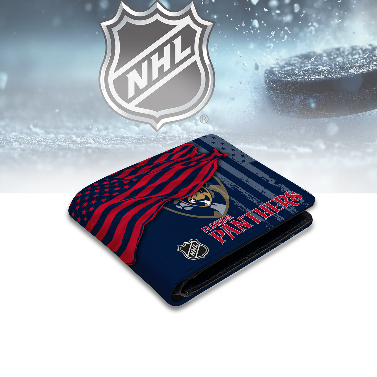 [SUPER SALE ] NEW CUSTOMIZED NHL01 FPT FLORIDA PANTHERS LEATHER WALLET