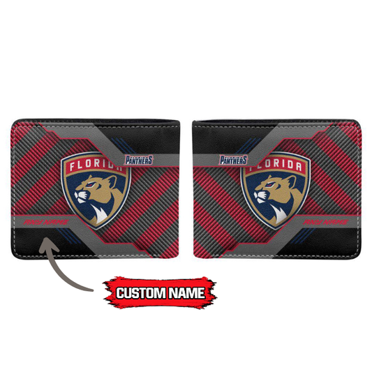 VIRAL EDITION - NEW CUSTOMIZED NHL01 FPT FLORIDA PANTHERS LEATHER WALLET