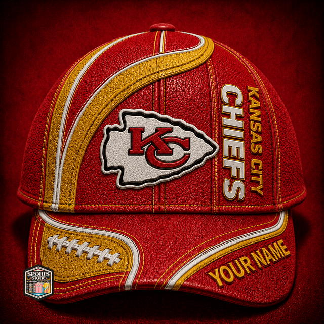 ELITE EDITION - NEW CUSTOMIZED NFL01 KCC KANSAS CITY CHIEFS CLASSIC CAP