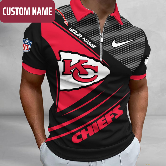 VIRAL EDITION - NEW CUSTOMIZED NFL01 KCC KANSAS CITY CHIEFS POLO SHIRT, ZIP POLO SHIRT & T-SHIRTS