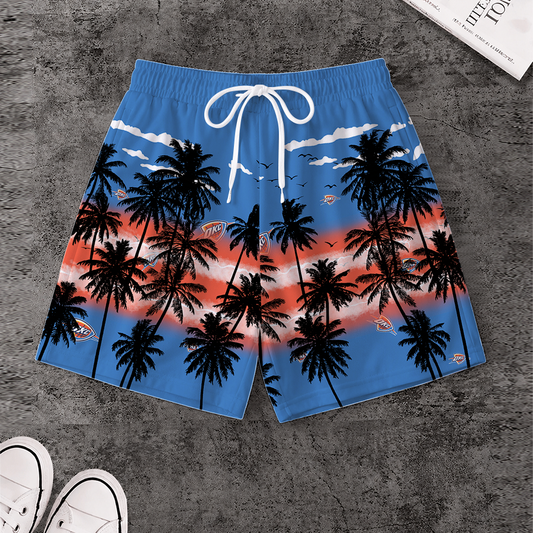 LIMITED EDITION - NEW CUSTOMIZED NBA01 OCT OKLAHOMA CITY THUNDER SHORT PANTS