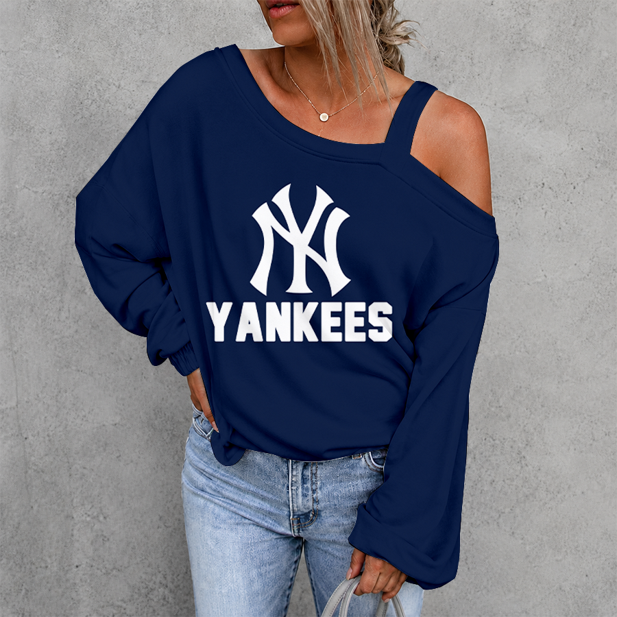 [FLASH SALE] NEW CUSTOMIZED MLB01 NYY NEW YORK YANKEES DROP SHOULDER SWEATSHIRT