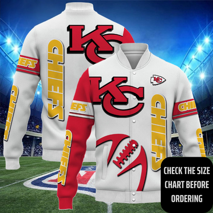ELITE EDITION - NEW CUSTOMIZED NFL01 KCC KANSAS CITY CHIEFS SATIN VARSITY & BASEBALL JACKET
