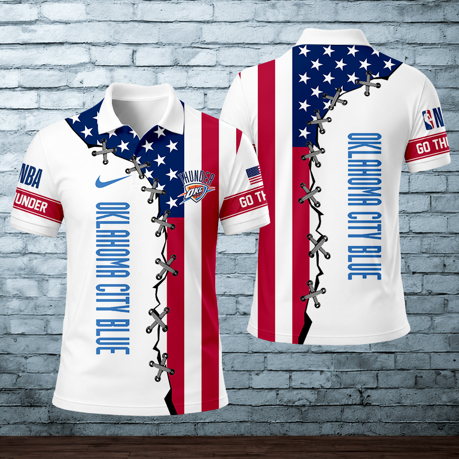 LIMITED EDITION - NEW CUSTOMIZED NBA01 OCT OKLAHOMA CITY THUNDER POLO SHIRT