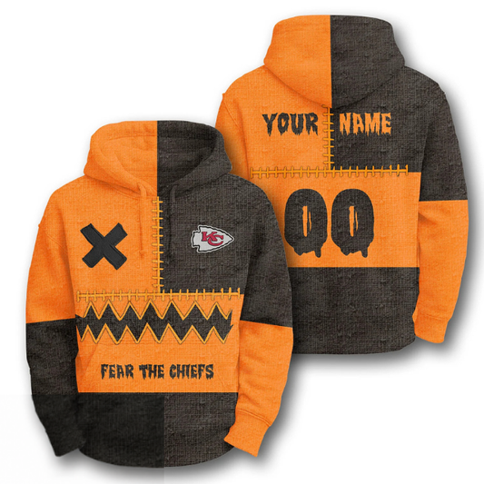 HALLOWEEN SPECIAL - NEW CUSTOMIZED NFL01 KCC KANSAS CITY CHIEFS HOODIE, ZIP HOODIE, T-SHIRT, POLO SHIRT, ZIP POLO SHIRT & SWEATSHIRT