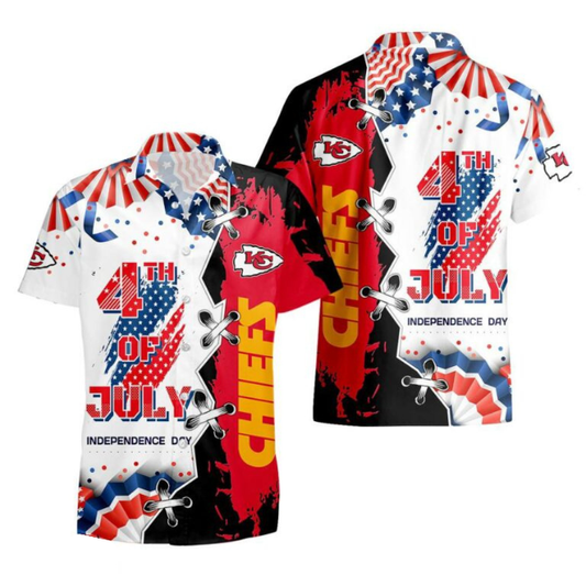 MEGA SALE - NEW CUSTOMIZED NFL01 KCC KANSAS CITY CHIEFS INDEPENDENCE DAY HAWAIIAN SHIRT