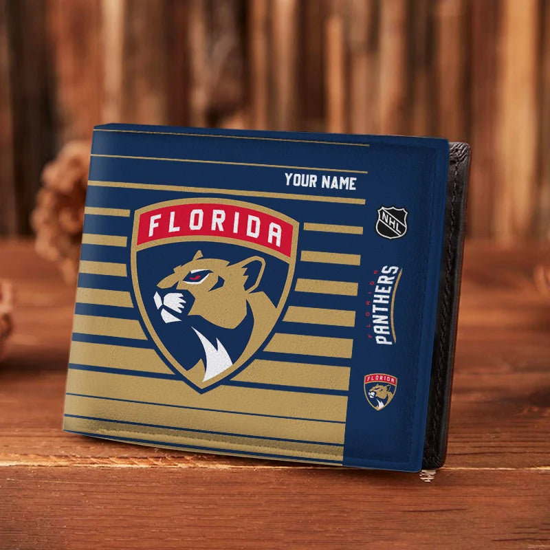 VIRAL EDITION - NEW CUSTOMIZED NHL01 FPT FLORIDA PANTHERS LEATHER WALLET