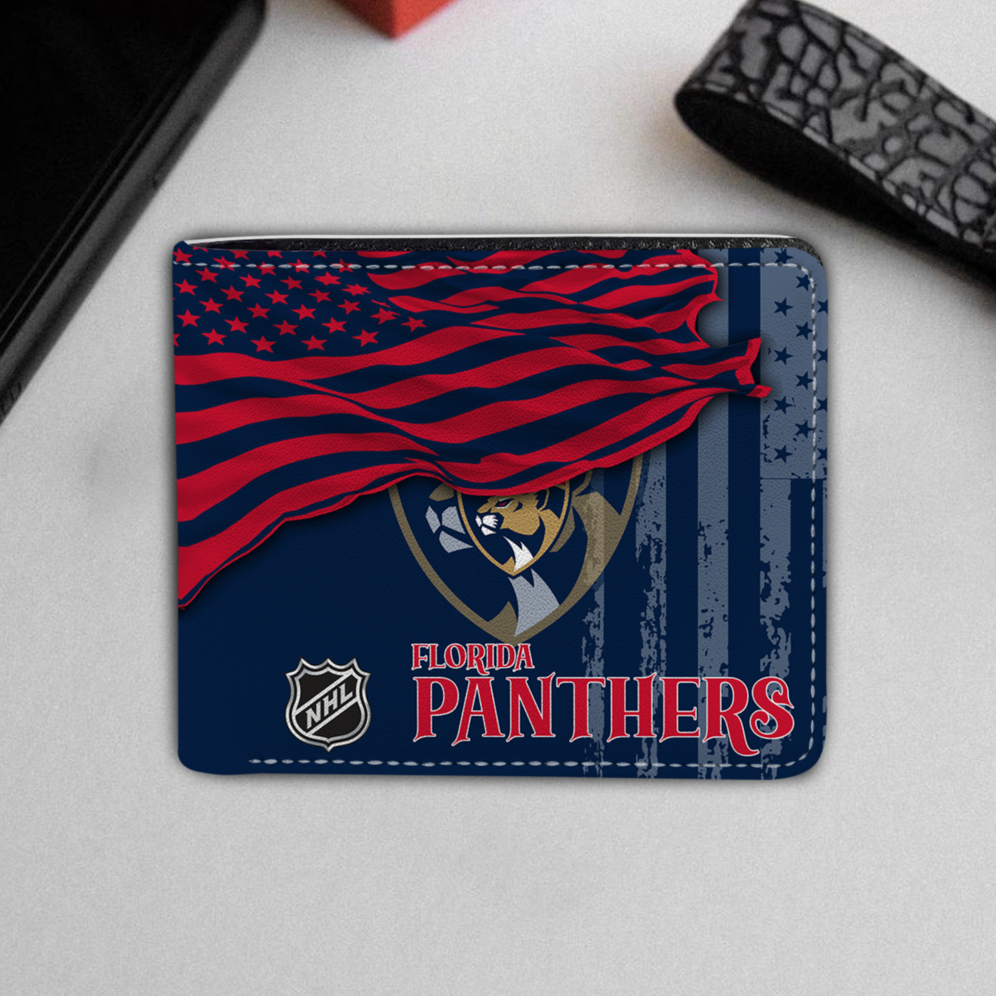 [SUPER SALE ] NEW CUSTOMIZED NHL01 FPT FLORIDA PANTHERS LEATHER WALLET