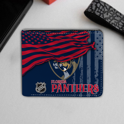 [SUPER SALE ] NEW CUSTOMIZED NHL01 FPT FLORIDA PANTHERS LEATHER WALLET