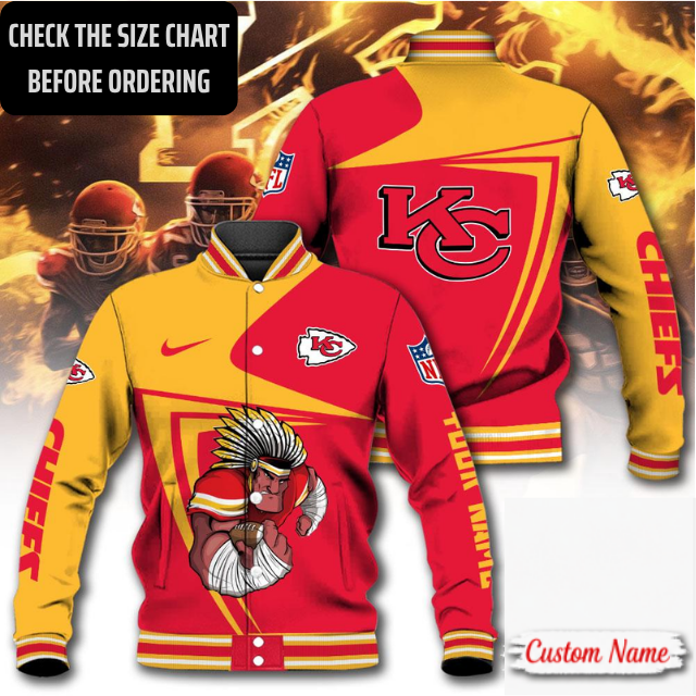 EXCLUSIVE EDITION - NEW CUSTOMIZED NFL01 KCC KANSAS CITY CHIEFS SATIN VARSITY & BASEBALL JACKET