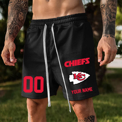 ELITE EDITION - NEW CUSTOMIZED NFL01 KCC KANSAS CITY CHIEFS SHORT PANTS