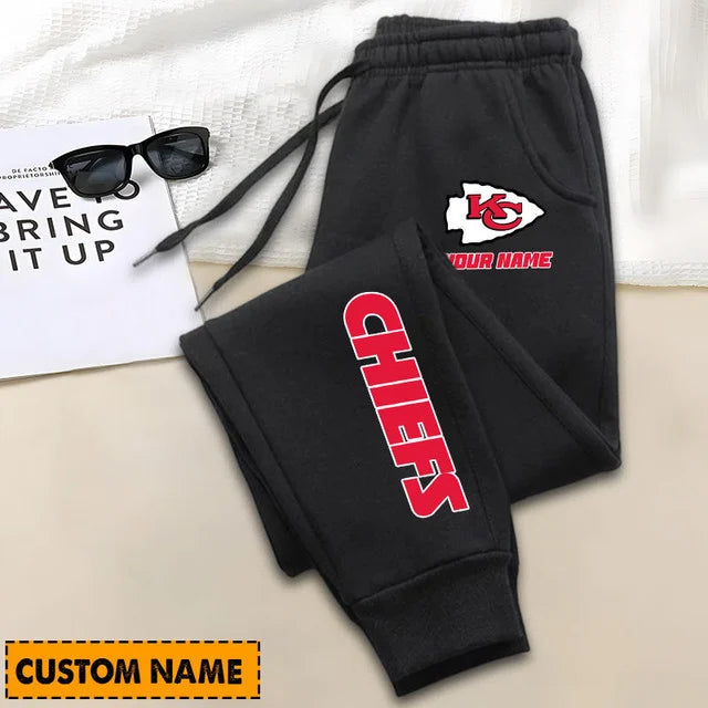 SPECIAL EDITION - NEW CUSTOMIZED NFL01 KCC KANSAS CITY CHIEFS SWEATPANTS