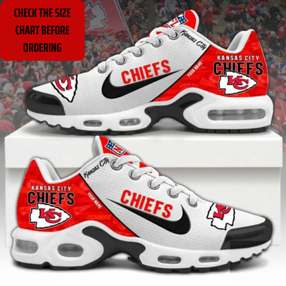 ELITE EDITION - NEW CUSTOMIZED NFL01 KCC KANSAS CITY CHIEFS AIR MAX PLUS SNEAKERS