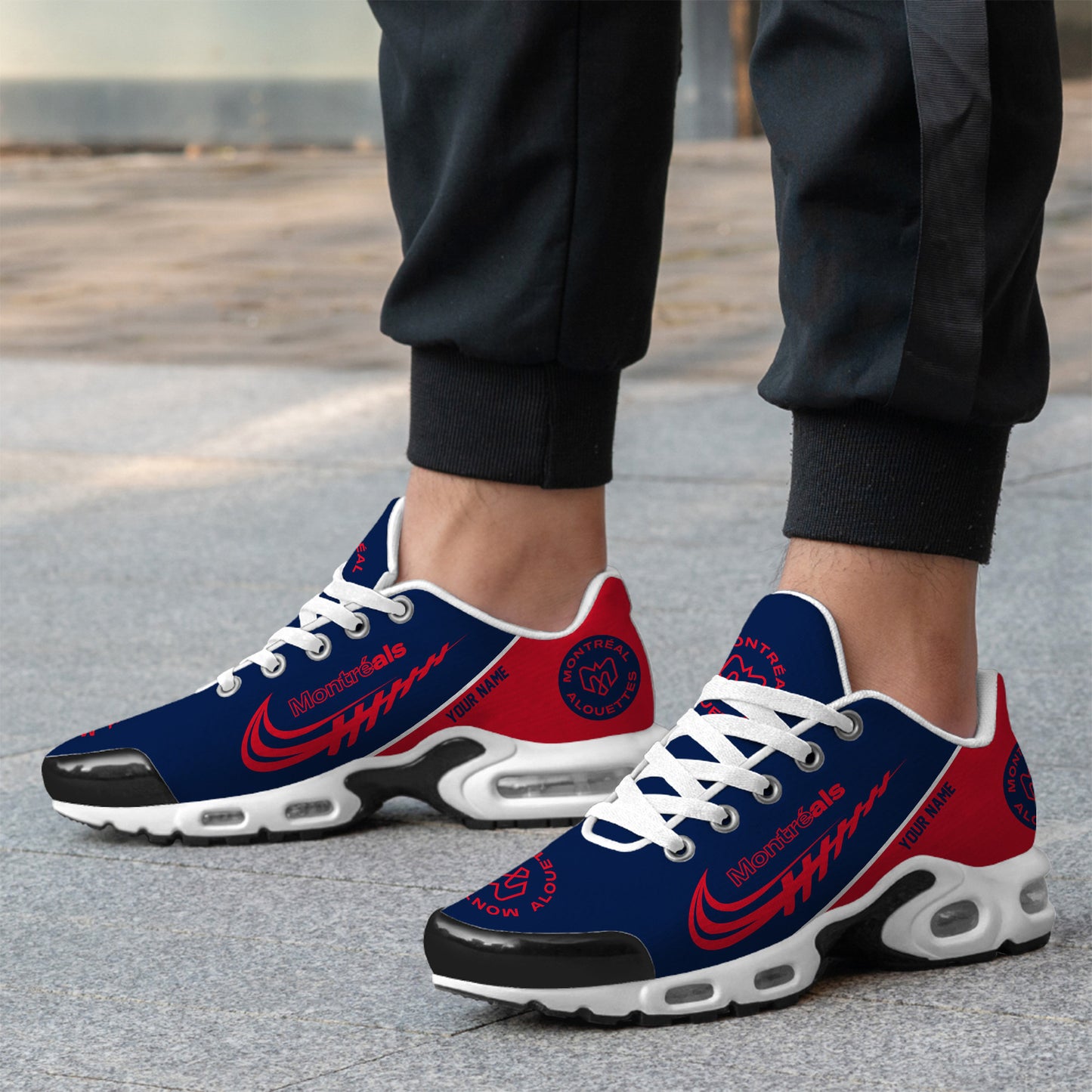 [FAN EXCLUSIVE] NEW CUSTOMIZED CFL01 MTL MONTREAL ALOUETTES AIR MAX PLUS SNEAKERS