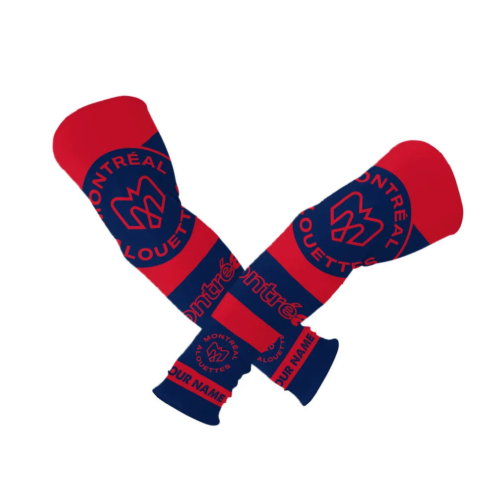 [FAN EXCLUSIVE] NEW CUSTOMIZED CFL01 MTL MONTREAL ALOUETTES SUN ARM SLEEVES
