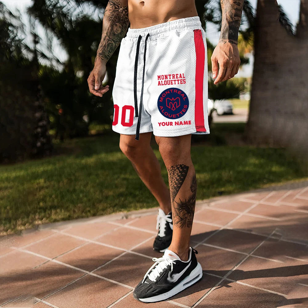 [FAN EXCLUSIVE] NEW CUSTOMIZED CFL01 MTL MONTREAL ALOUETTES SHORT PANTS