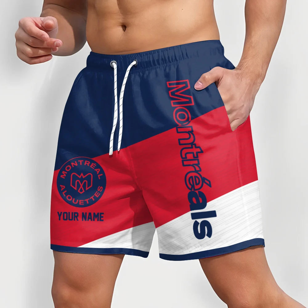[FAN EXCLUSIVE] NEW CUSTOMIZED CFL01 MTL MONTREAL ALOUETTES SHORT PANTS
