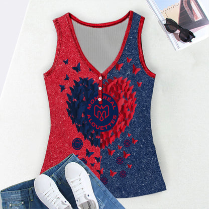 [FAN EXCLUSIVE] NEW CUSTOMIZED CFL01 MTL MONTREAL ALOUETTES WOMEN'S V-NECK TANK TOP