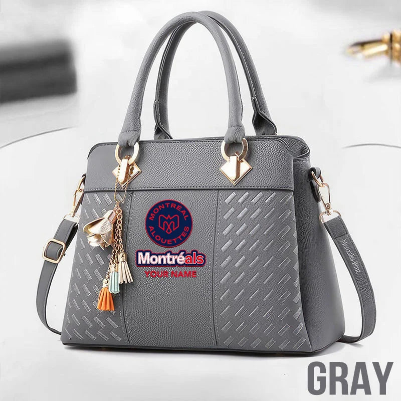 [FAN EXCLUSIVE] NEW CUSTOMIZED CFL01 MTL MONTREAL ALOUETTES MULTICOLOR HANDBAG