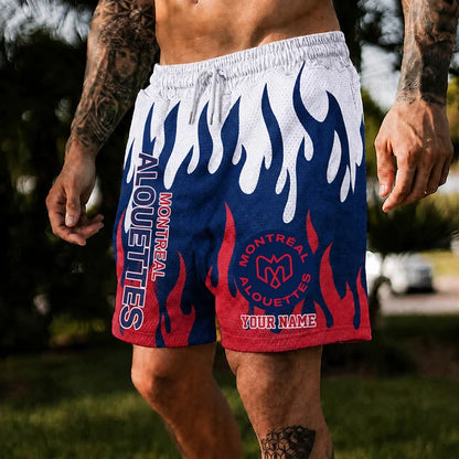 [FAN EXCLUSIVE] NEW CUSTOMIZED CFL01 MTL MONTREAL ALOUETTES SHORT PANTS