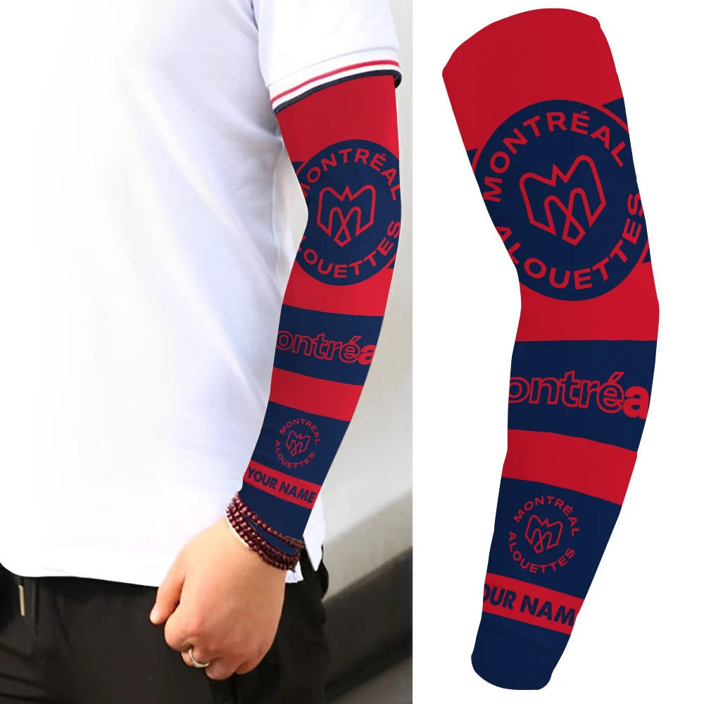 [FAN EXCLUSIVE] NEW CUSTOMIZED CFL01 MTL MONTREAL ALOUETTES SUN ARM SLEEVES