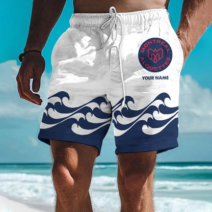 [FAN EXCLUSIVE] NEW CUSTOMIZED CFL01 MTL MONTREAL ALOUETTES SHORT PANTS