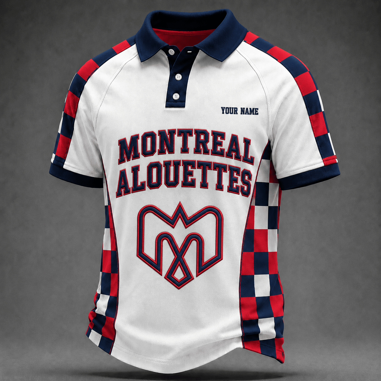 [FAN EXCLUSIVE] NEW CUSTOMIZED CFL01 MTL MONTREAL ALOUETTES POLO SHIRT