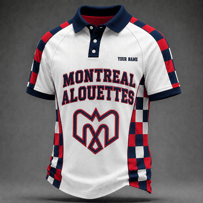 [FAN EXCLUSIVE] NEW CUSTOMIZED CFL01 MTL MONTREAL ALOUETTES POLO SHIRT