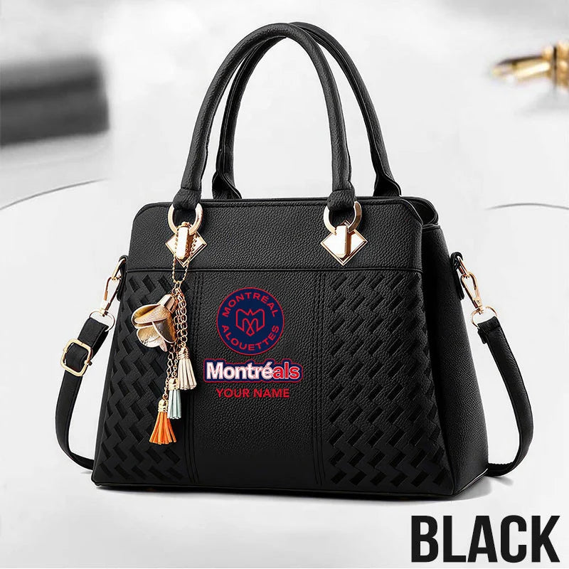 [FAN EXCLUSIVE] NEW CUSTOMIZED CFL01 MTL MONTREAL ALOUETTES MULTICOLOR HANDBAG