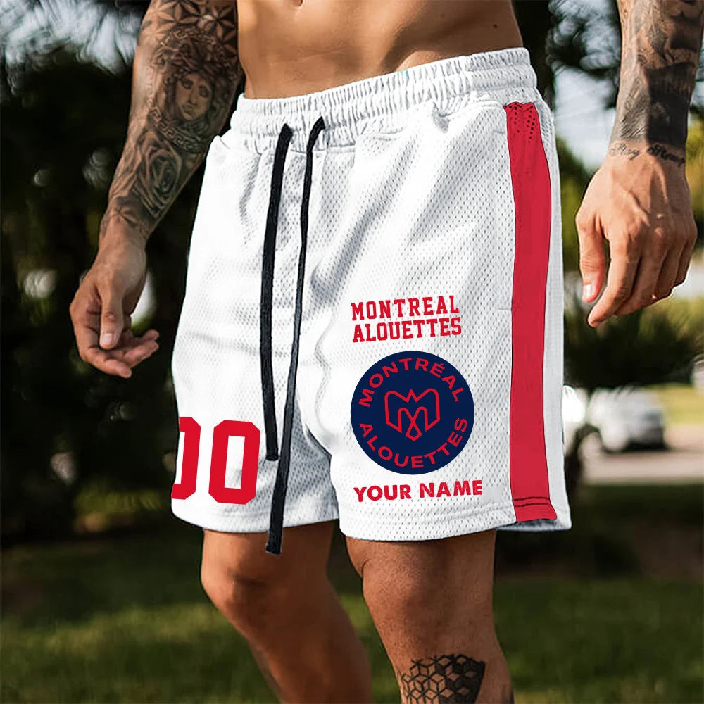 [FAN EXCLUSIVE] NEW CUSTOMIZED CFL01 MTL MONTREAL ALOUETTES SHORT PANTS