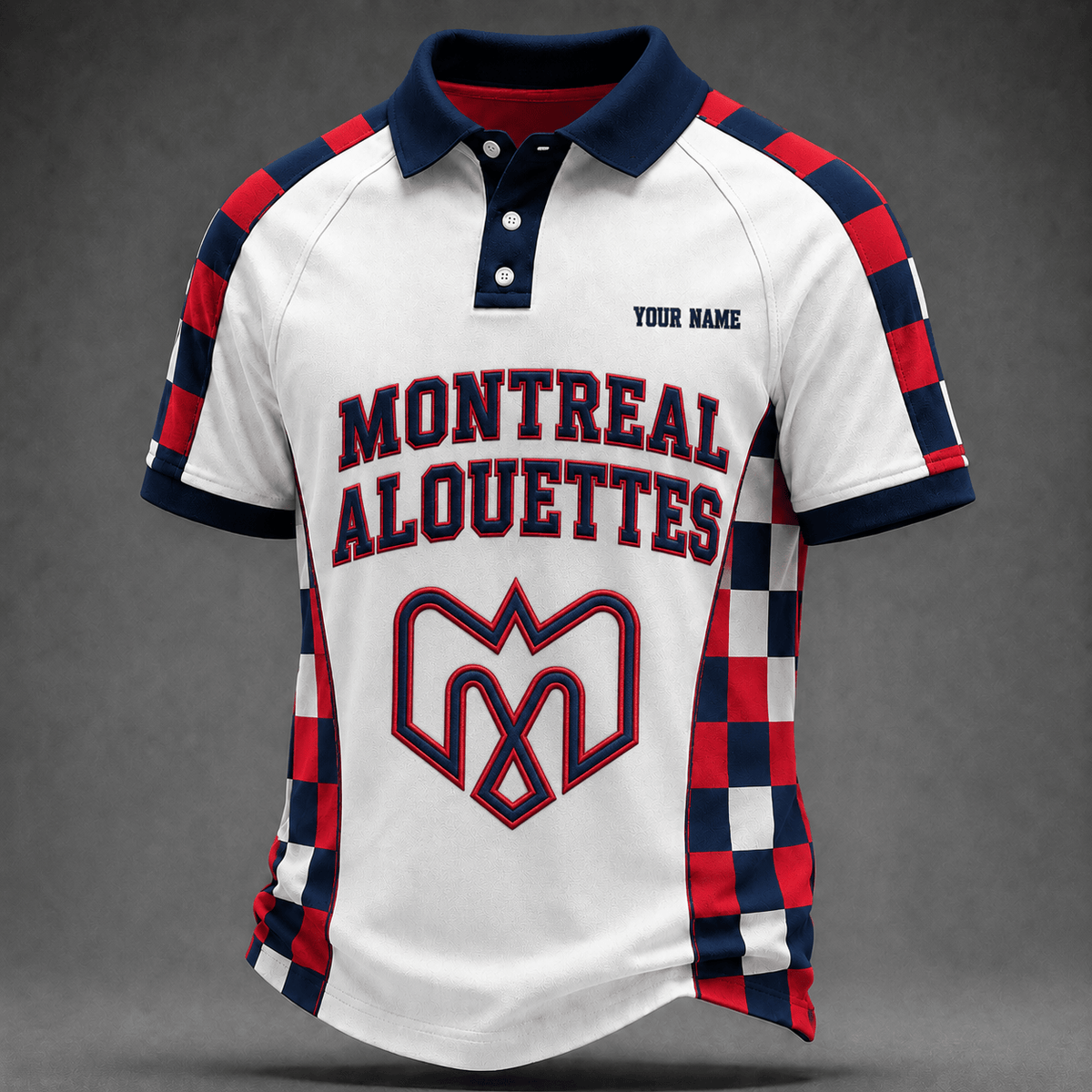 [FAN EXCLUSIVE] NEW CUSTOMIZED CFL01 MTL MONTREAL ALOUETTES POLO SHIRT