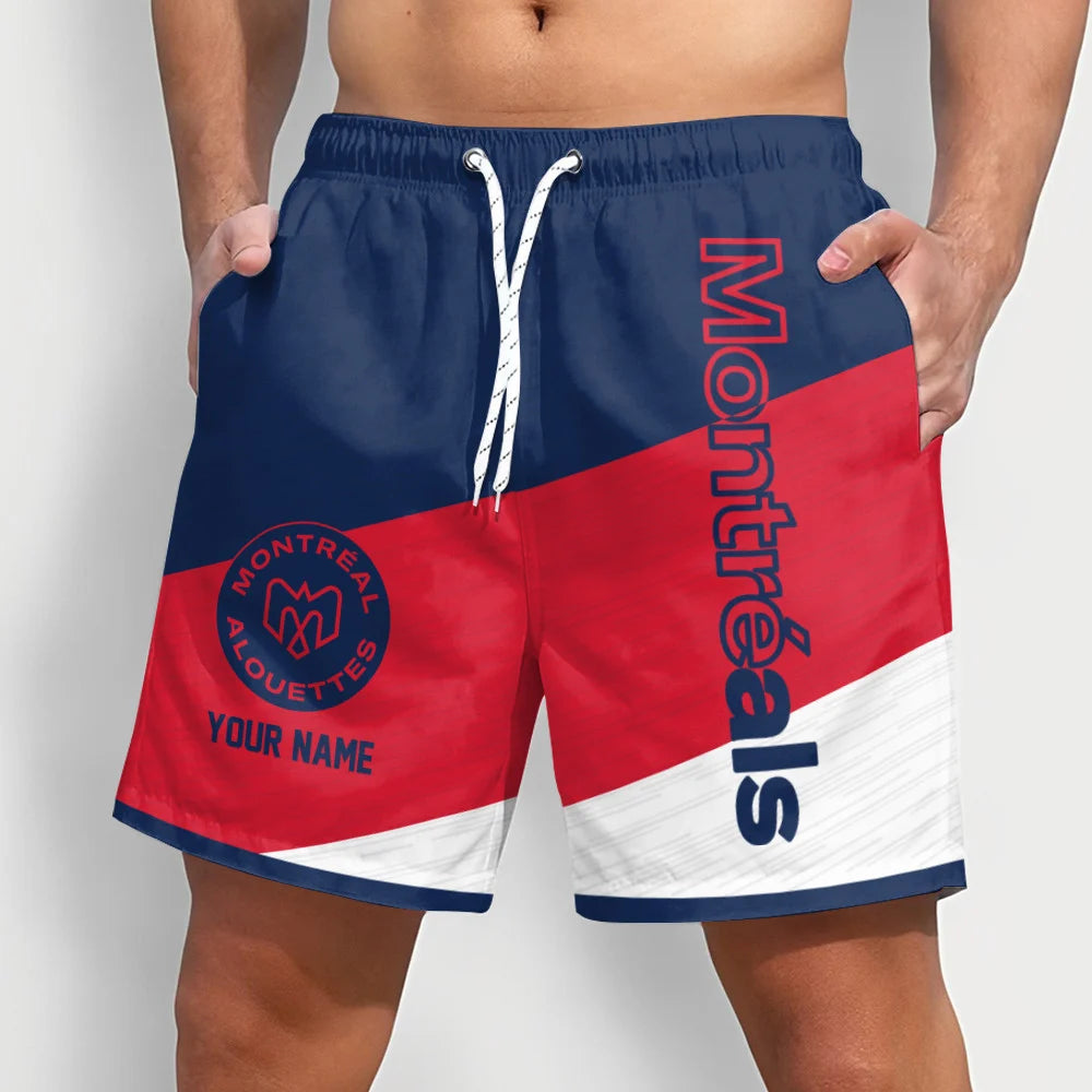 [FAN EXCLUSIVE] NEW CUSTOMIZED CFL01 MTL MONTREAL ALOUETTES SHORT PANTS