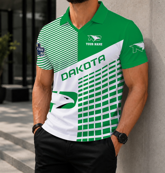LIMITED EDITION - NEW CUSTOMIZED NCAA MFF01 NFH NORTH DAKOTA FIGHTING HAWKS POLO SHIRT