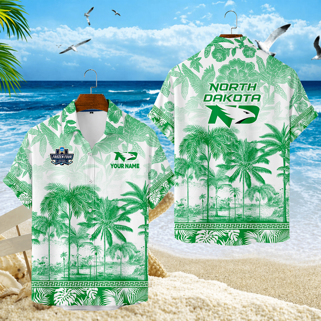 LIMITED EDITION - NEW CUSTOMIZED MFF01 NFH NORTH DAKOTA FIGHTING HAWKS UNISEX HAWAIIAN SHIRT