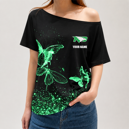 [FAN FAVORITE] NEW CUSTOMIZED NCAA MFF01 NFH NORTH DAKOTA FIGHTING HAWKS OFF-SHOULDER SHIRT